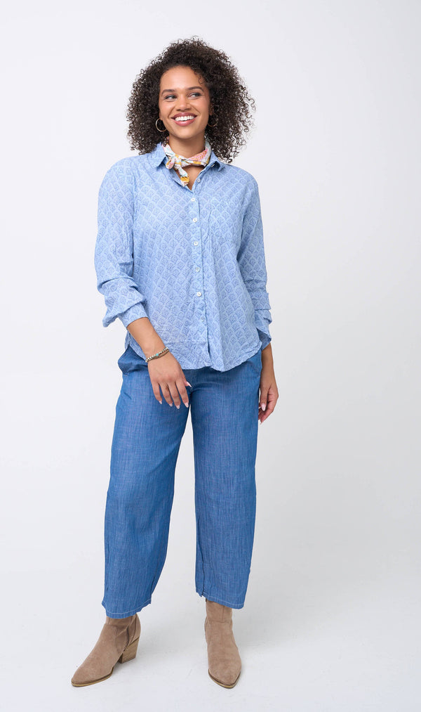Good Boyfriend Shirt - Sunflower Overdye Cornflower Blue