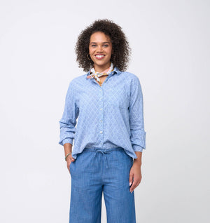 Good Boyfriend Shirt - Sunflower Overdye Cornflower Blue
