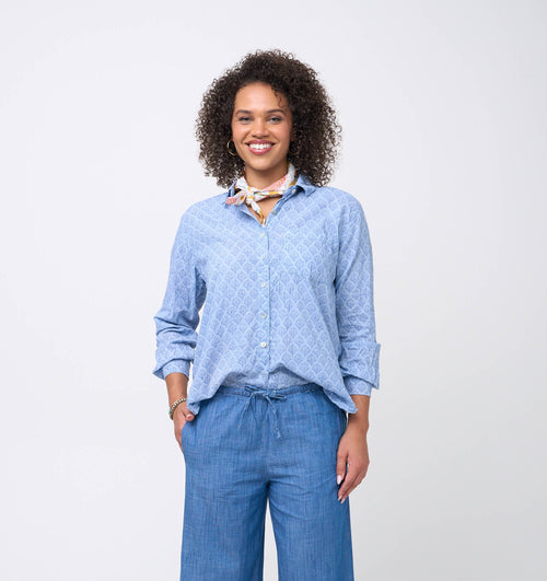 Good Boyfriend Shirt - Sunflower Overdye Cornflower Blue