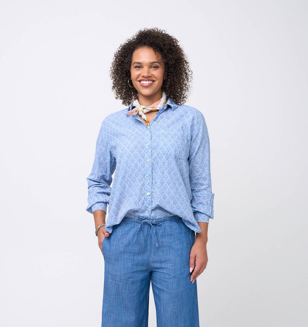 Good Boyfriend Shirt - Sunflower Overdye Cornflower Blue