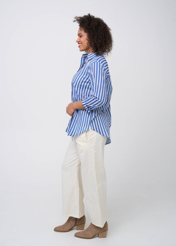 Good Boyfriend Shirt - Tuscan Stripe Blue PRE-ORDER