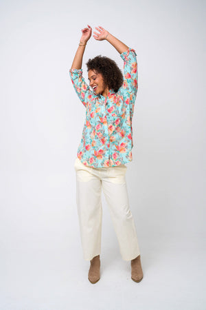 Good Boyfriend Shirt - Watercolor Floral Glacier Blue