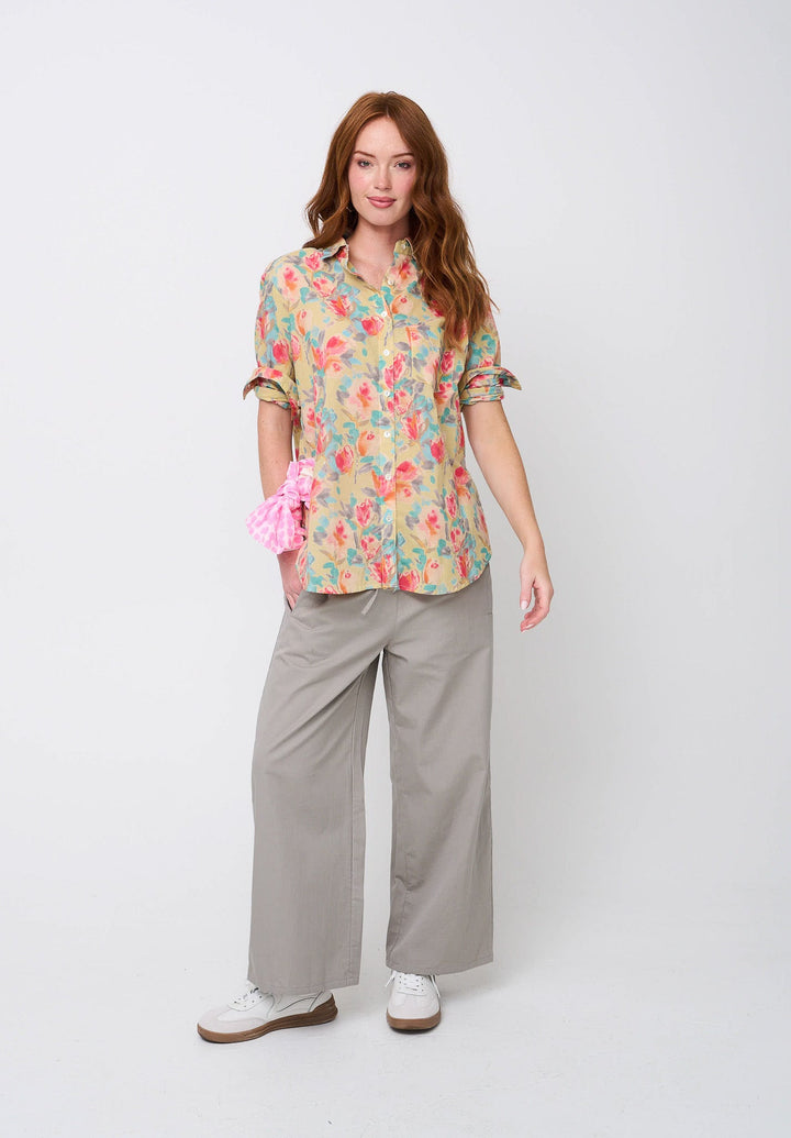 Good Boyfriend Shirt - Watercolor Floral Lemon Sorbet