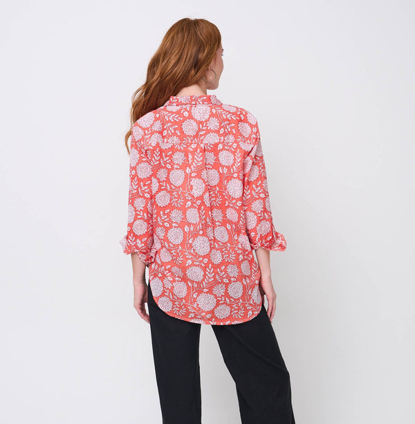 Good Boyfriend Shirt - Hydrangea Beauty Papaya