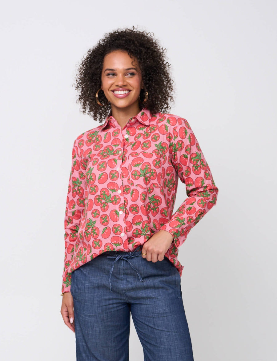 Good Boyfriend Shirt - Tomato Pink