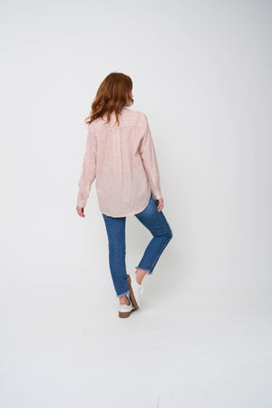 Good Boyfriend Shirt - Menswear Stripe Mocha
