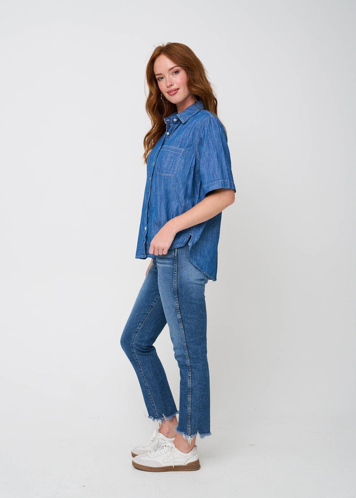 Good Boyfriend Shirt - Short Sleeve Chambray