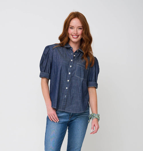 Good Girlfriend Shirt - Dark Denim Wash Chambray