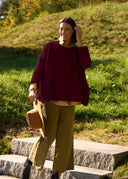 Nantucket Boxy Recycled Cashmere Sweater - Bordeaux