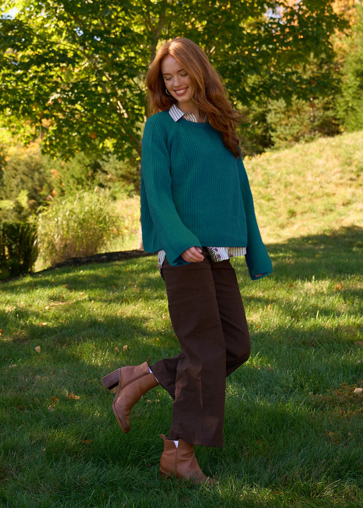 Montauk Shaker Recycled Cashmere Sweater - French Teal