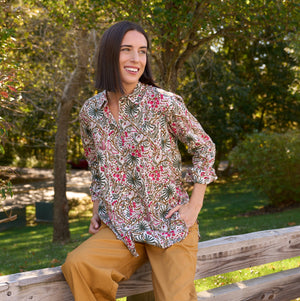 Good Boyfriend Shirt - Monarch Botanical Ecru