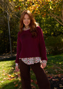 Montauk Shaker Recycled Cashmere Sweater - Bordeaux