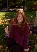 Montauk Shaker Recycled Cashmere Sweater - Bordeaux