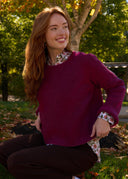 Montauk Shaker Recycled Cashmere Sweater - Bordeaux