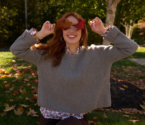 Montauk Shaker Recycled Cashmere Sweater - Perla Grey