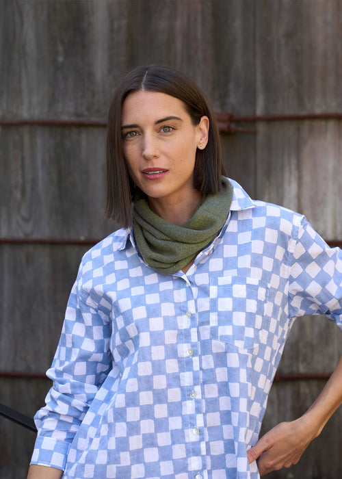 Bedford Infinity Recycled Cashmere Scarf - Olive