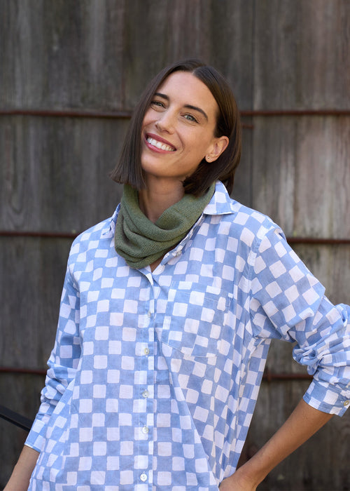 Bedford Infinity Recycled Cashmere Scarf - Olive