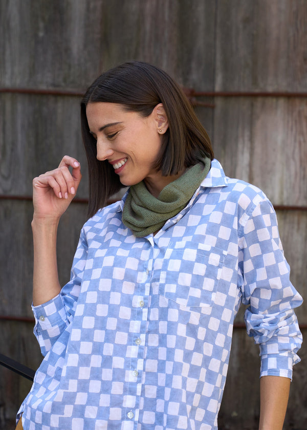 Bedford Infinity Recycled Cashmere Scarf - Olive