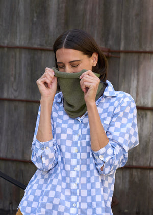 Bedford Infinity Recycled Cashmere Scarf - Olive