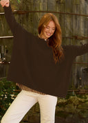 Nantucket Boxy Recycled Cashmere Sweater - Chocolate