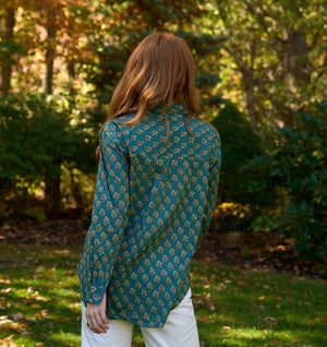 Good Boyfriend Shirt - Rockport Floral French Teal