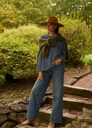 Nantucket Boxy Recycled Cashmere Sweater - Charcoal