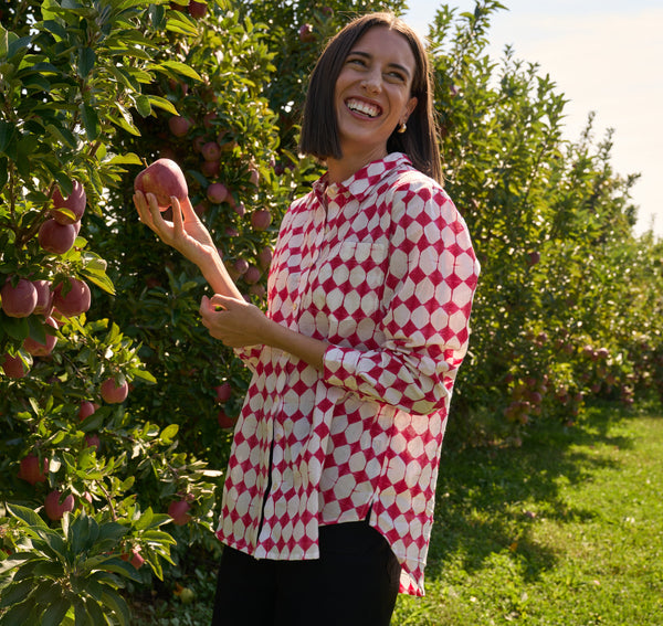 Good Boyfriend Shirt - Shibori Diamonds Rose