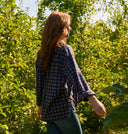 Relaxed Boyfriend Shirt - Gingham Picnic Overdye Milk Chocolate