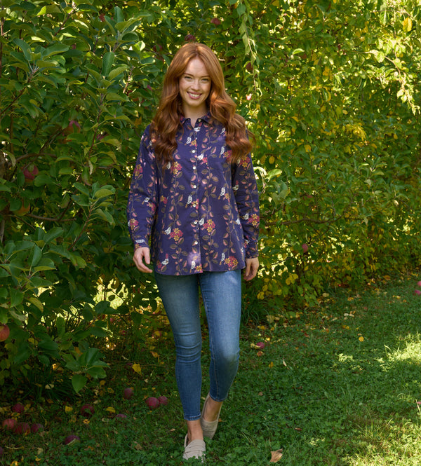 Good Boyfriend Shirt - Birdie On A Vine Navy