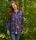 Good Boyfriend Shirt - Birdie On A Vine Navy