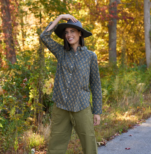 Good Boyfriend Shirt - Rockport Floral Charcoal