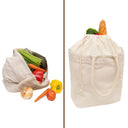 Canvas Grocery Tote with Drawstring