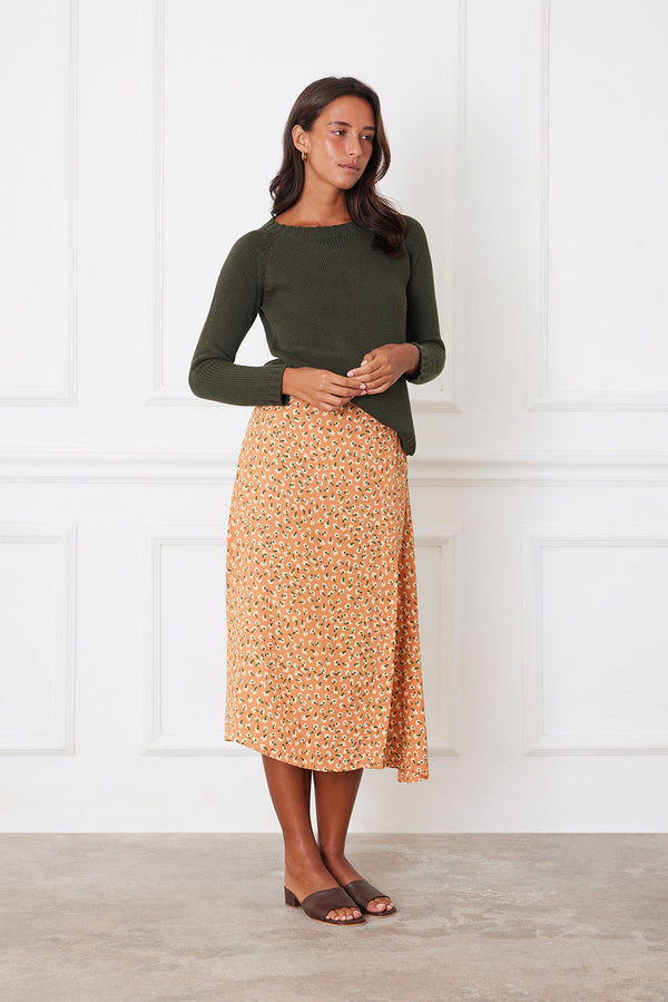 Avery Skirt in Chai Ditsy