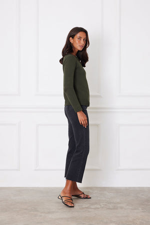 Sloane Crewneck in Forest Green
