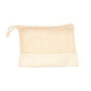 Cotton Mesh Rectangular Produce Bag with Solid Base