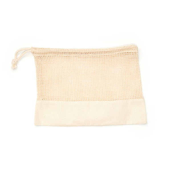 Cotton Mesh Rectangular Produce Bag with Solid Base