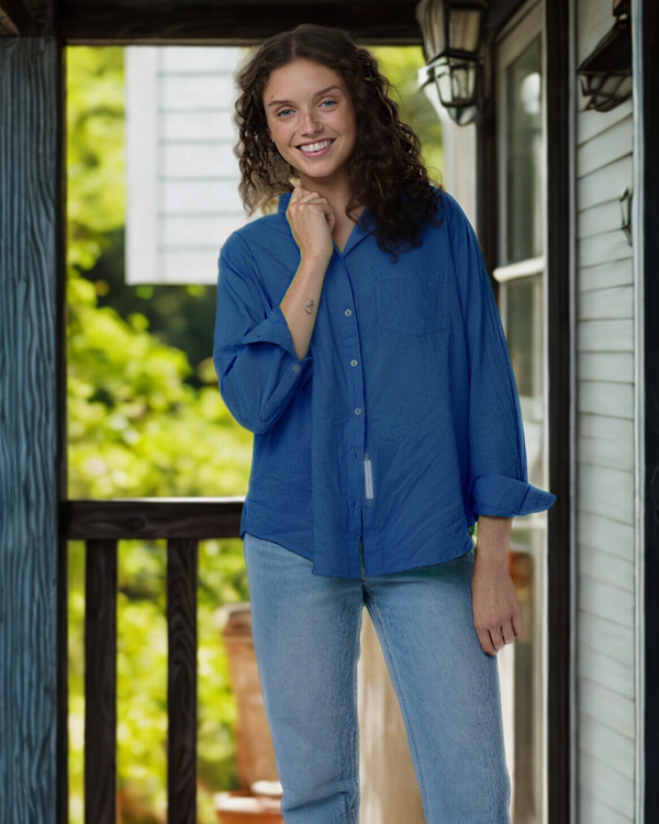 Good Boyfriend Shirt - Cobalt