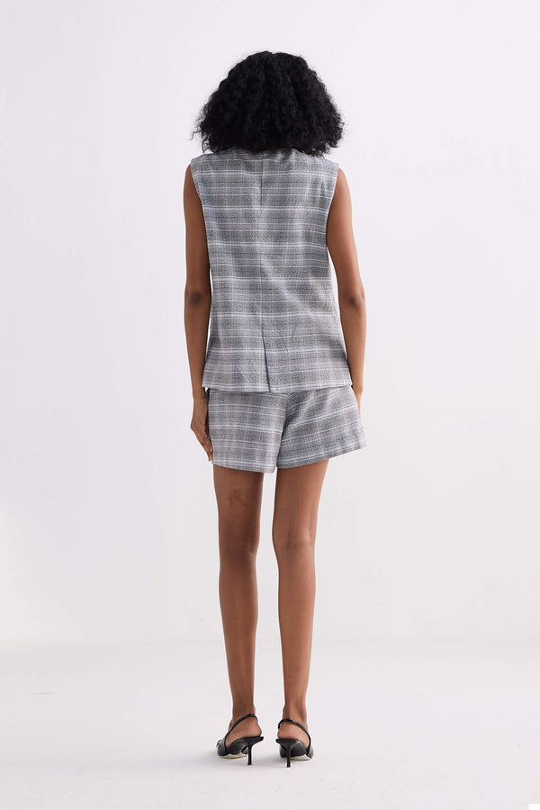 Cotton Tweed Shorts in Grey