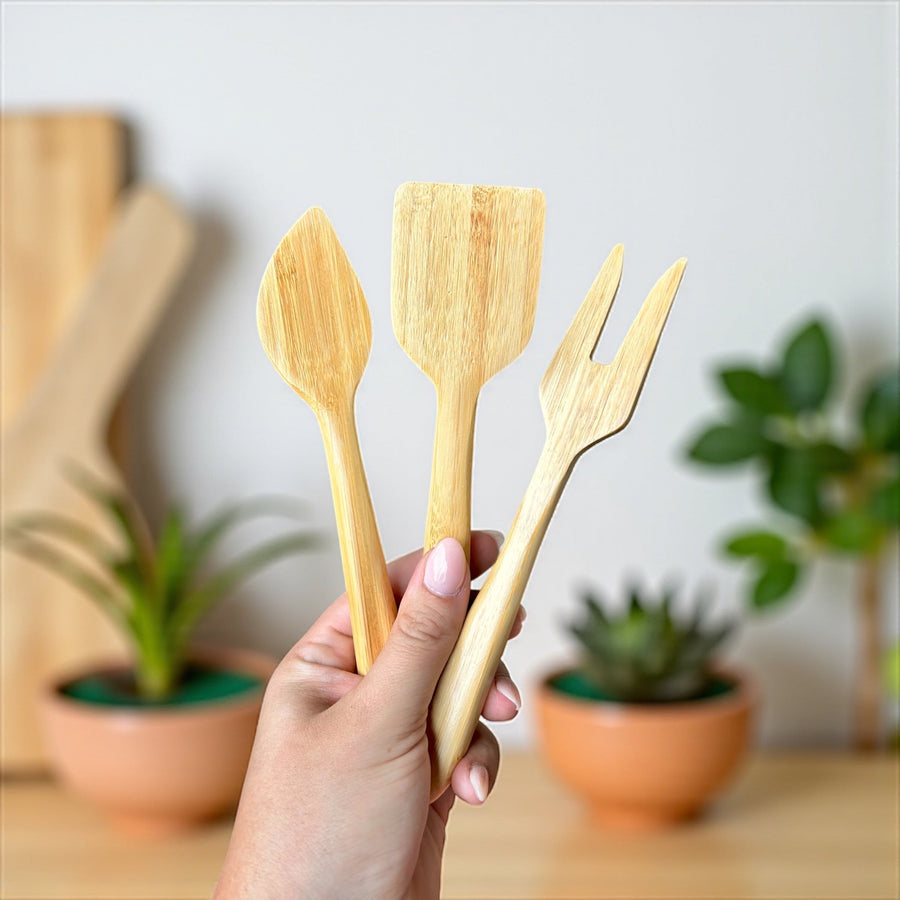 3-Piece Bamboo Kitchen Utensil Set