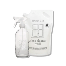 Glass Cleaner Refill Pouch and Glass Bottle Set
