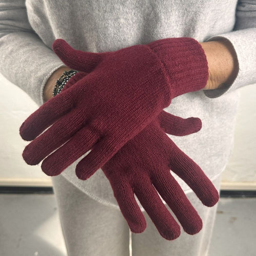Bedford Recycled Cashmere Gloves - Bordeaux