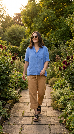 Good Boyfriend Linen Short Sleeve Shirt - Bluebird