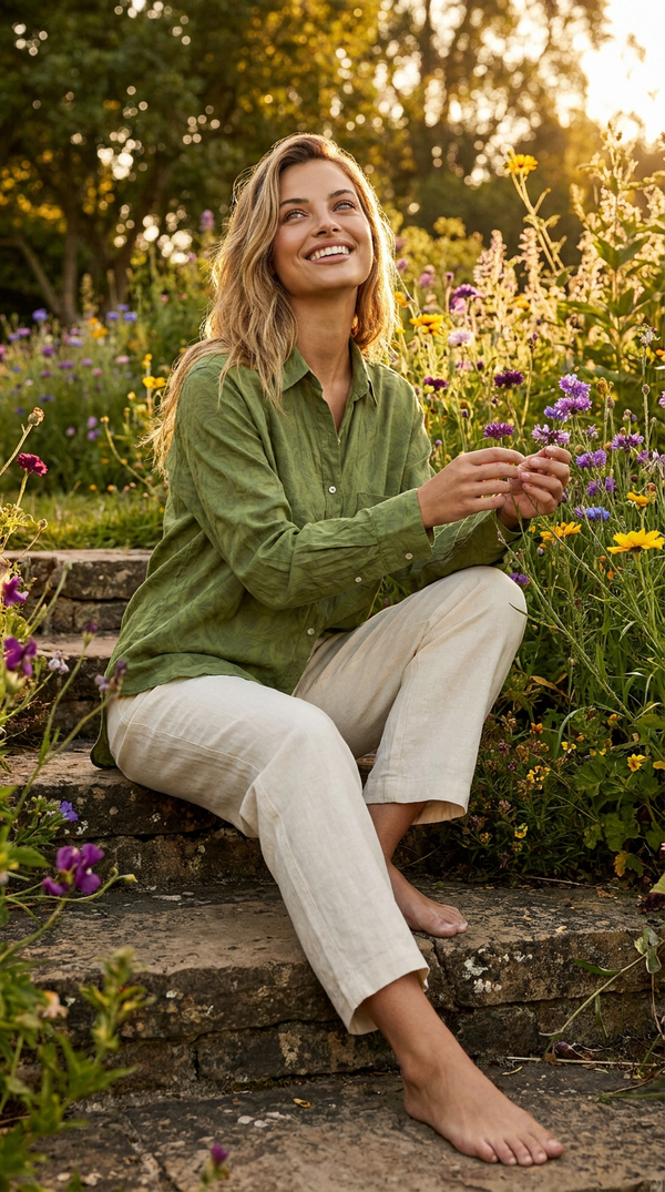Good Boyfriend Shirt - Floral Escape Olive Oil Overdye