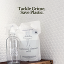 Bathroom Cleaner Refill Pouch and Glass Bottle Set