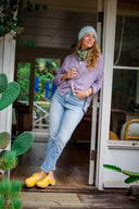 Relaxed Boyfriend Shirt Messy Dot - Lavender Overdye