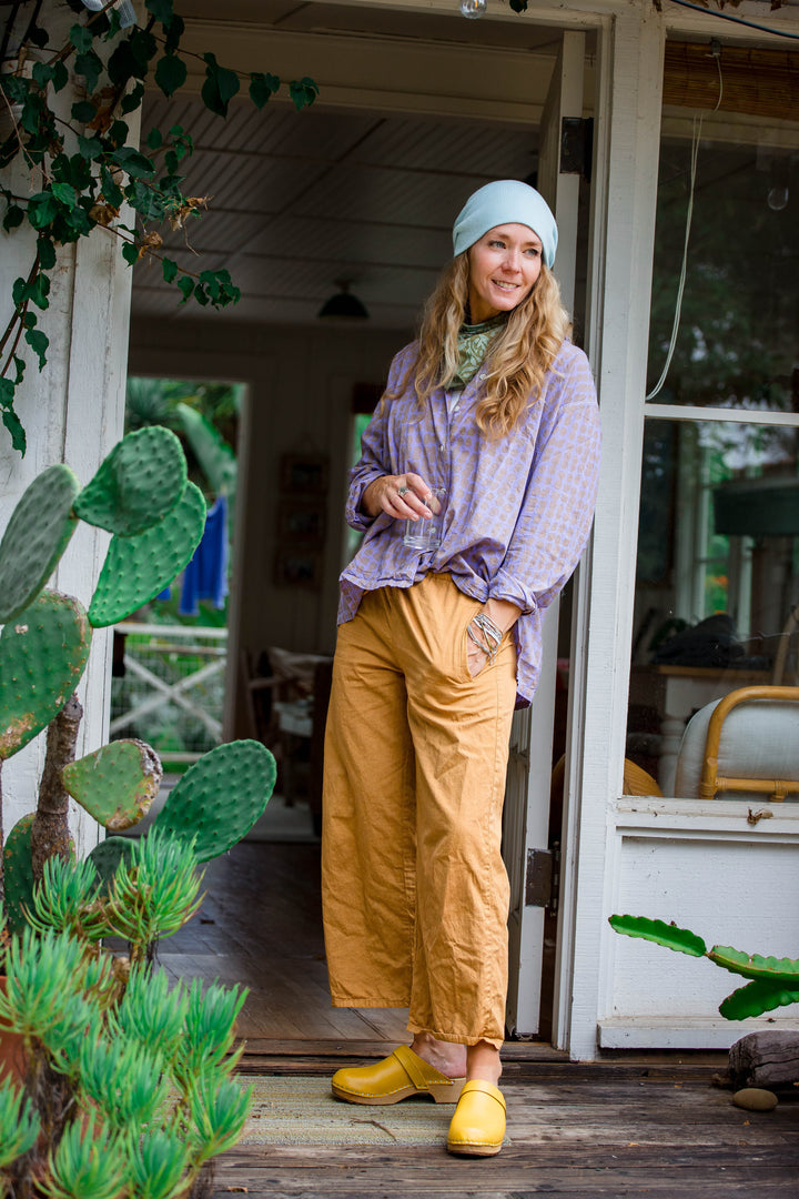 Relaxed Boyfriend Shirt Messy Dot - Lavender Overdye