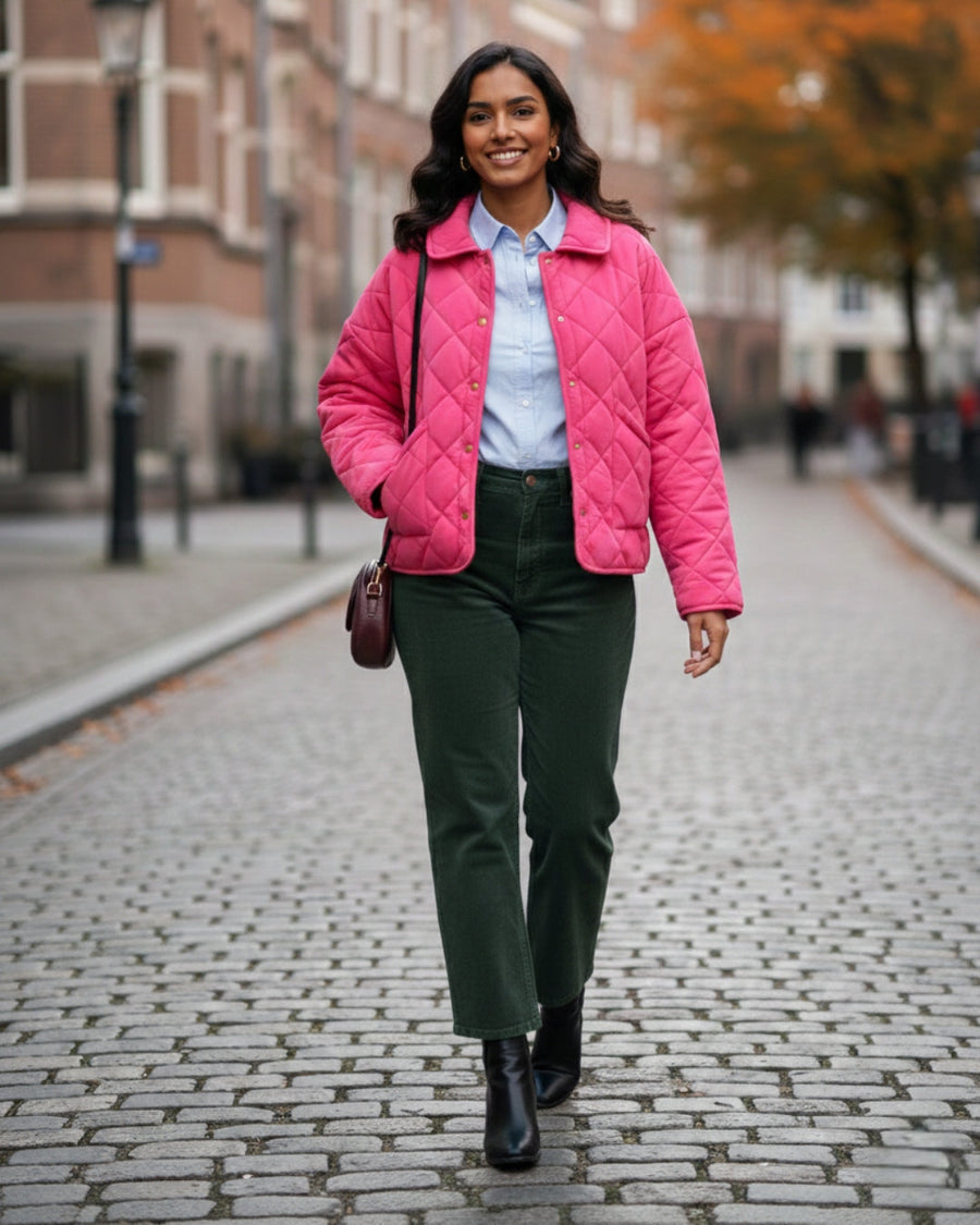 Countryside Quilted Jacket - Neon Pink PRE-ORDER