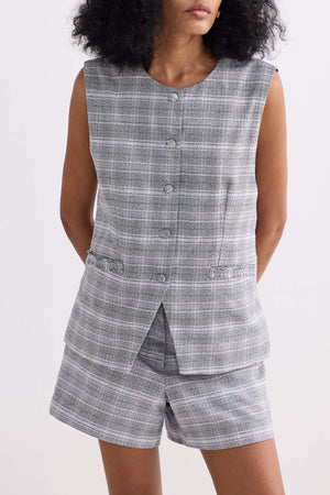 Cotton Tweed Shorts in Grey