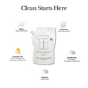 Glass Cleaner Refill Pouch and Glass Bottle Set