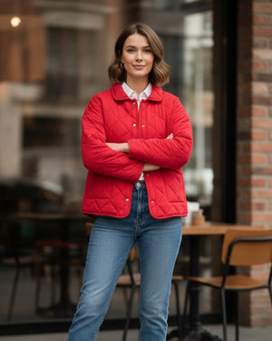 Countryside Quilted Jacket - Cherry Red